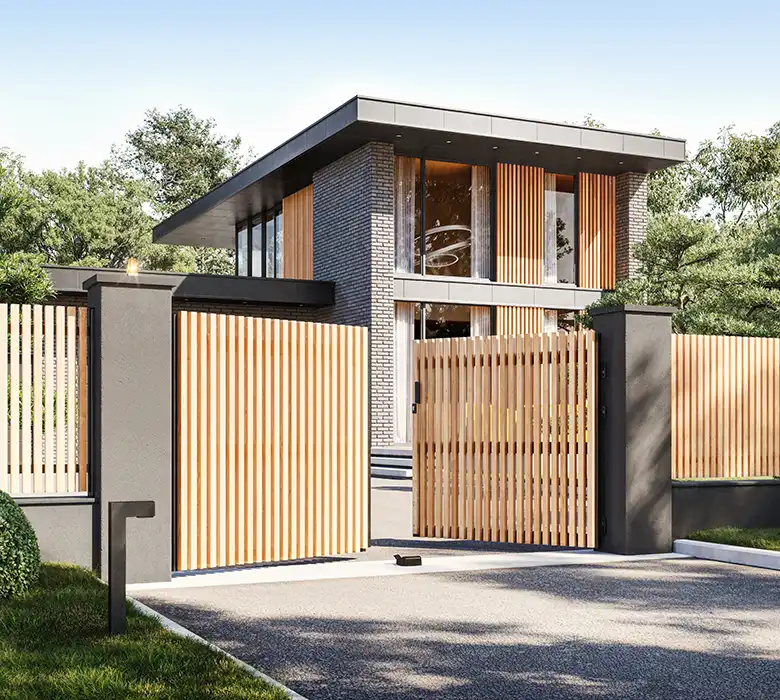 portail contemporain en aluminium