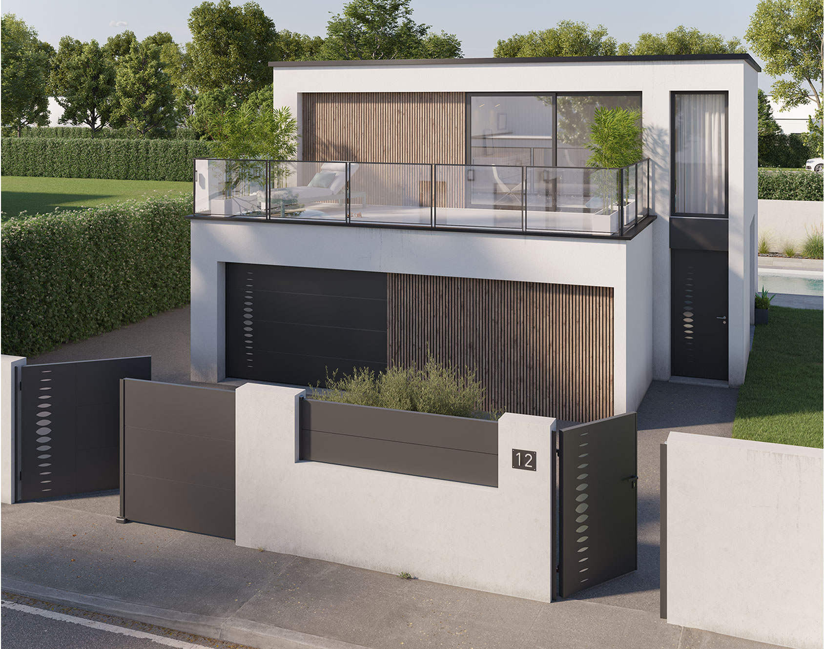 Portillon en aluminium Abysse par Kostum