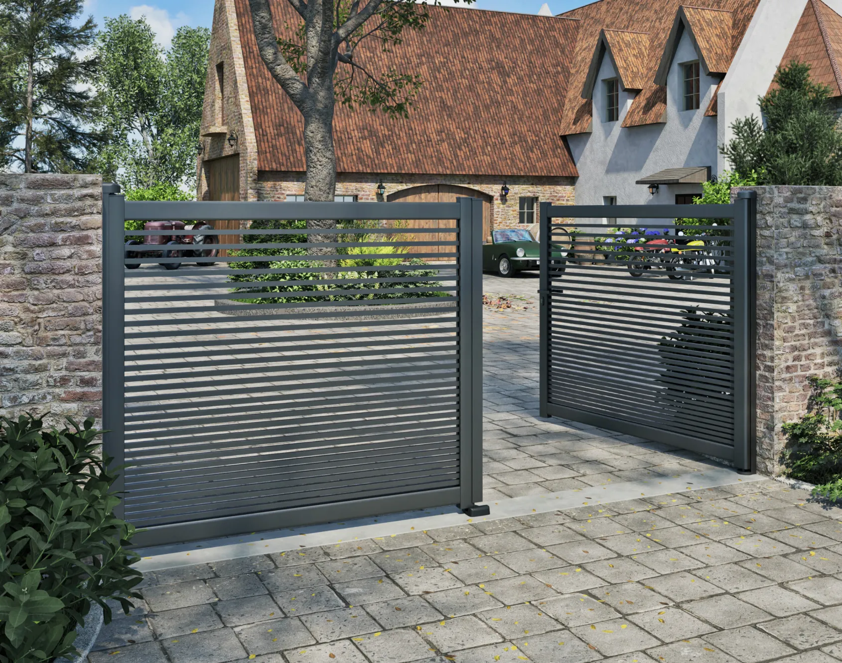 Swing aluminium gate Kloarec Kostum