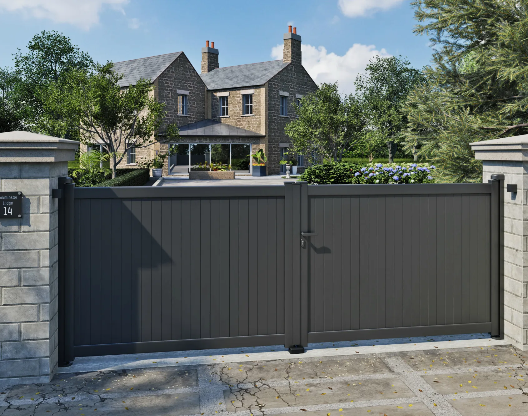 Swing gate fully boarded slats