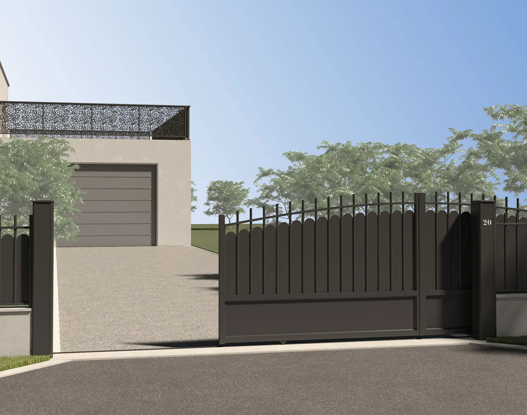 Portail aluminium Coulissant Poullan par kostum