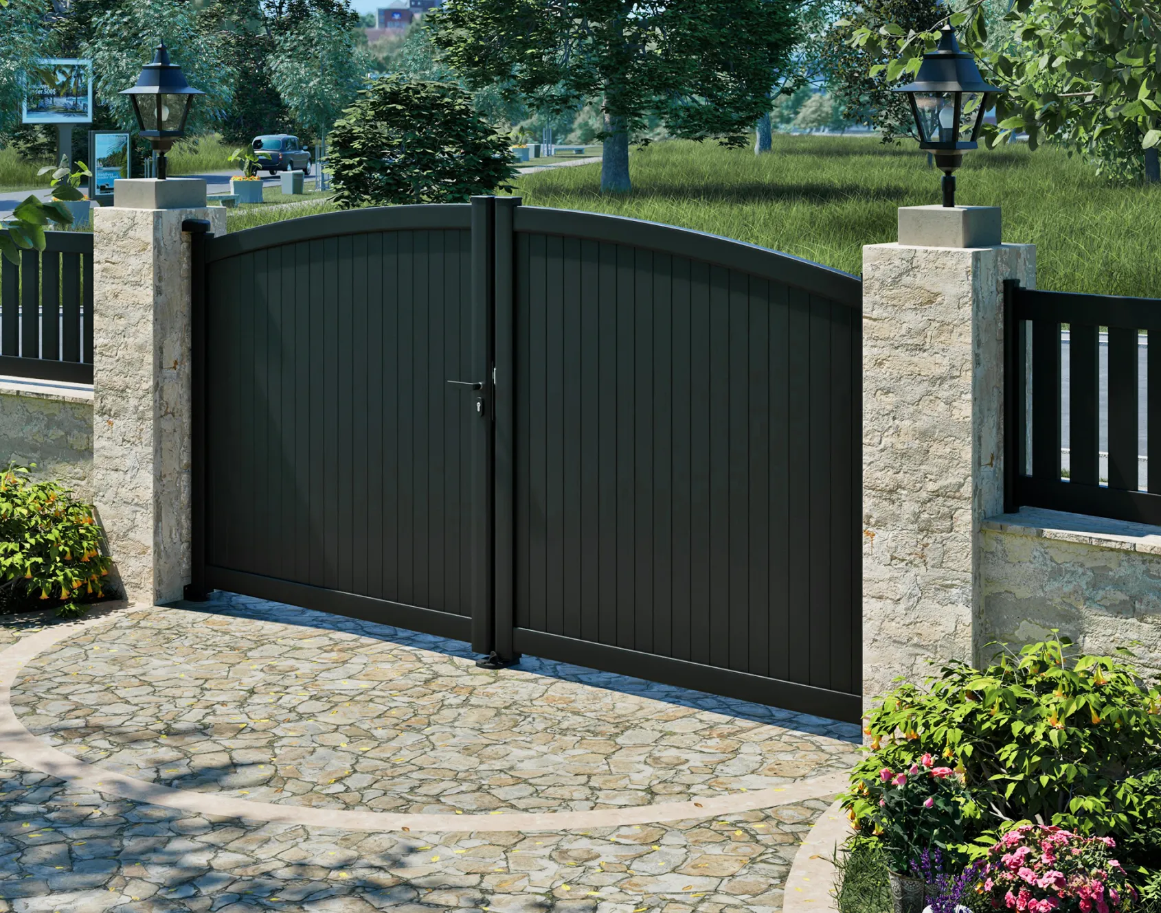 Portail aluminium battant Tremen par kostum
