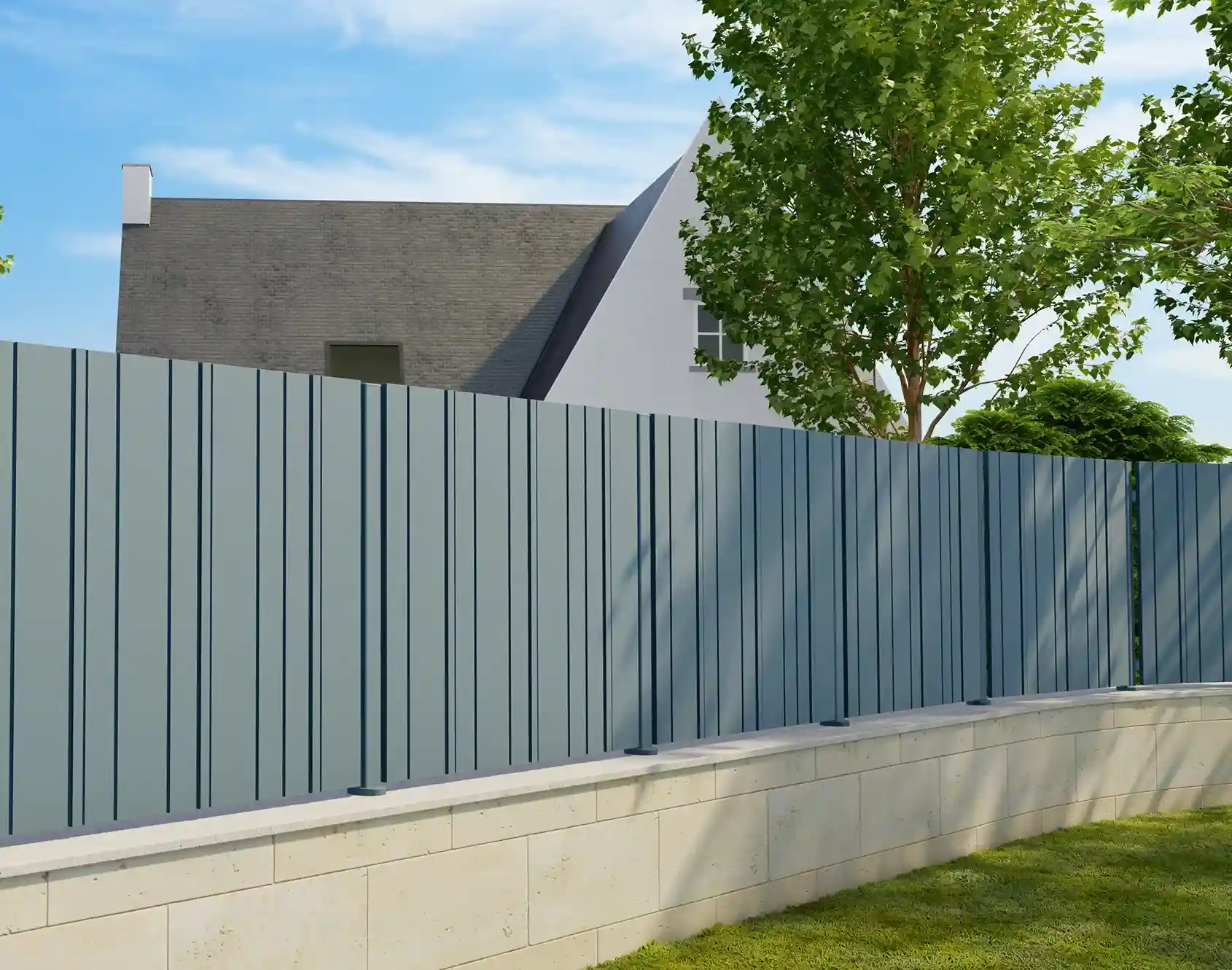 Clôture aluminium Keriec tasseaux - Kostum