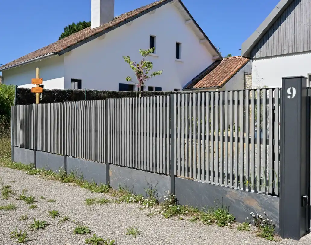 Clôture ajourée tasseaux aluminium Ganit - Kostum