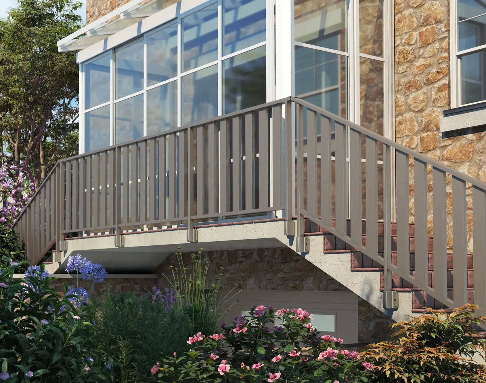 Garde-corps barreaudé aluminium Breizh - Kostum