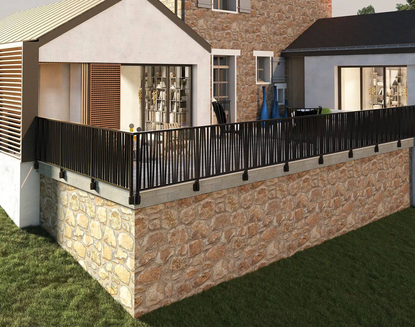 Garde-corps barreaudé aluminium Tevel - Kostum