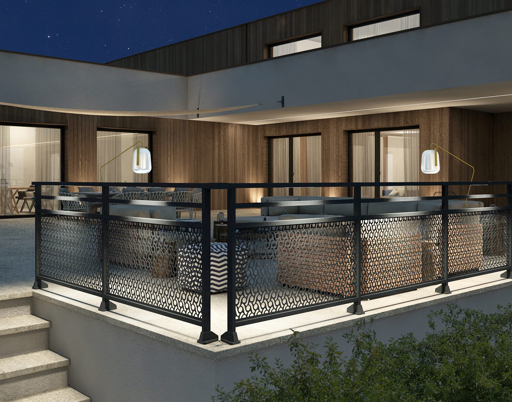 Garde-corps aluminium Brini décor Troveni - Kostum