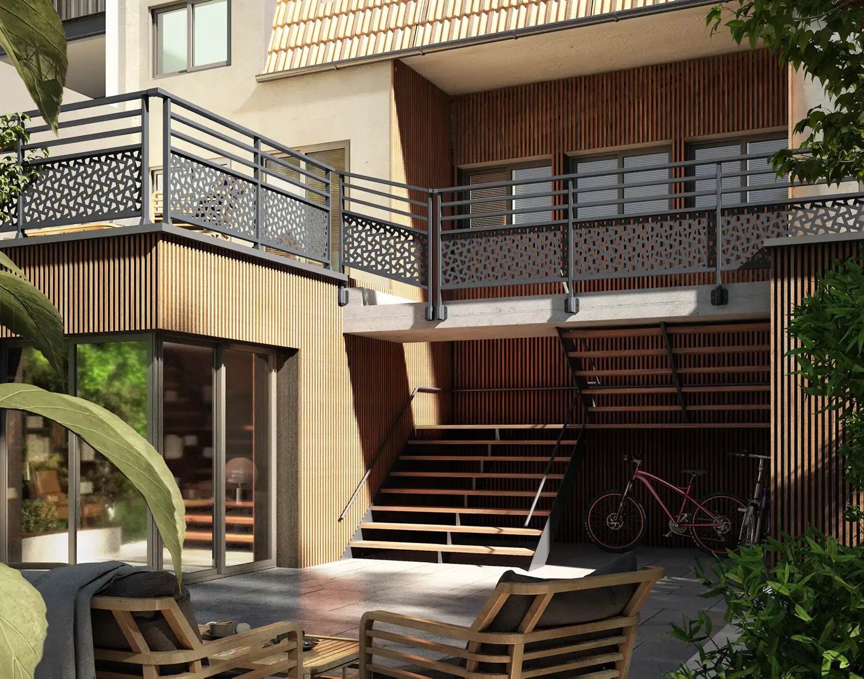 Garde-corps aluminium Dahu décor Klotan - Kostum