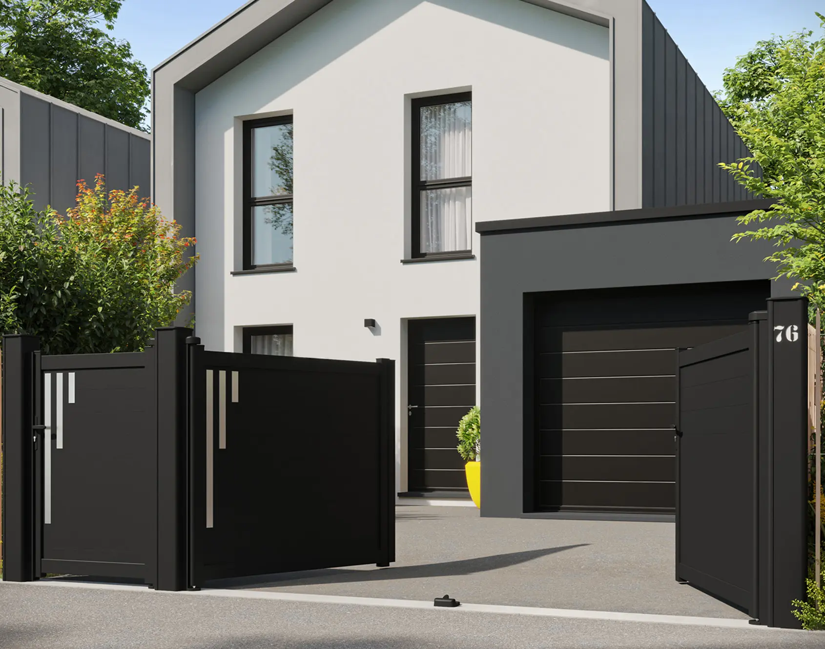 Portail Line 150 en aluminium par Kostum