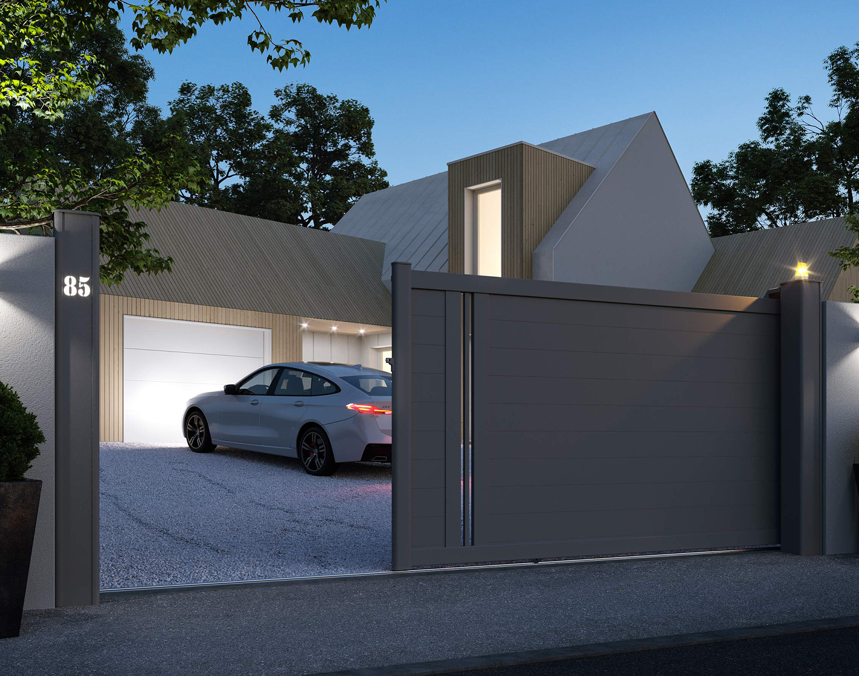 Portail aluminium coulissant Madina par kostum