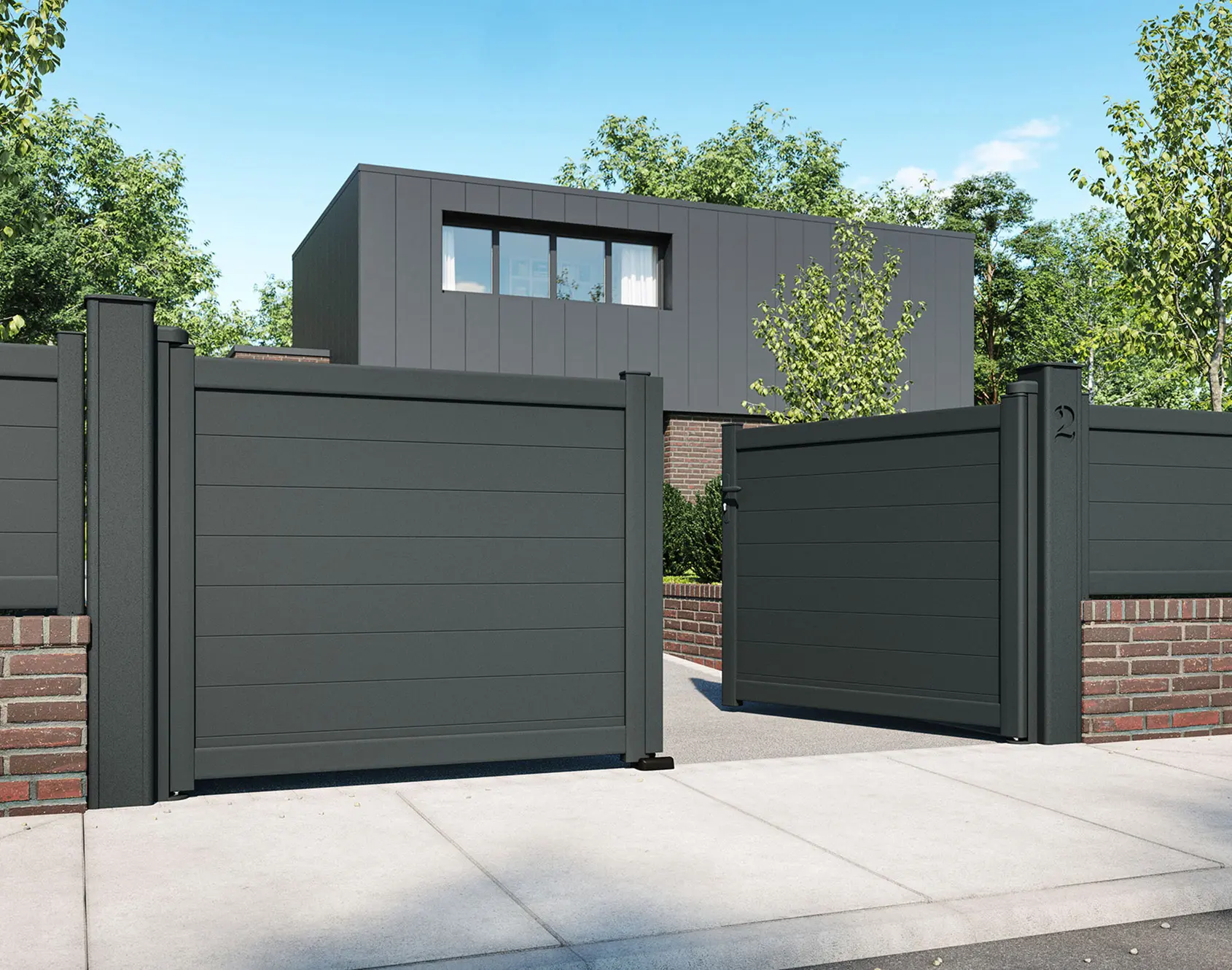 Portail aluminium battant Anaé par kostum