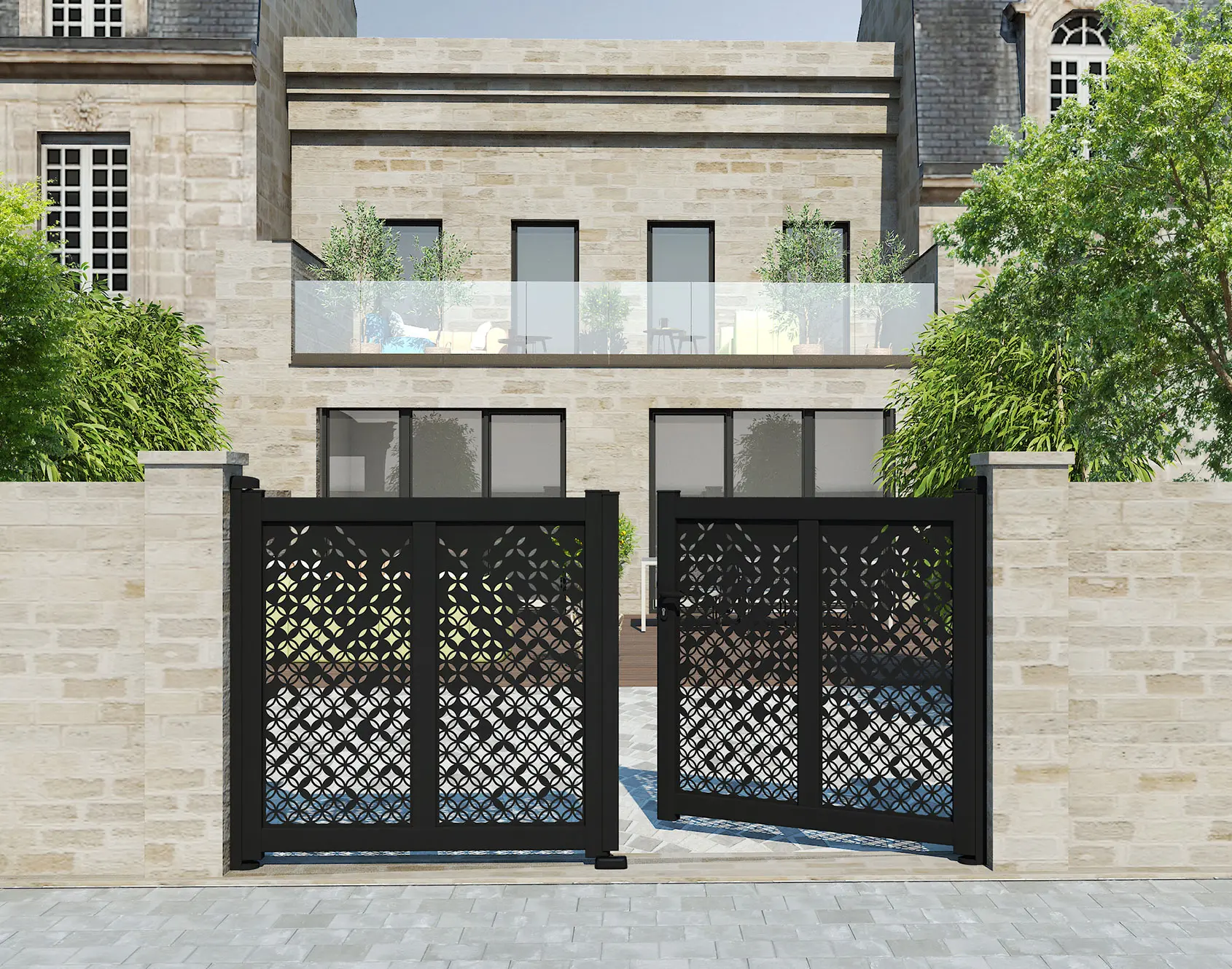 Portail aluminium Brivael décor Envol - Kostum
