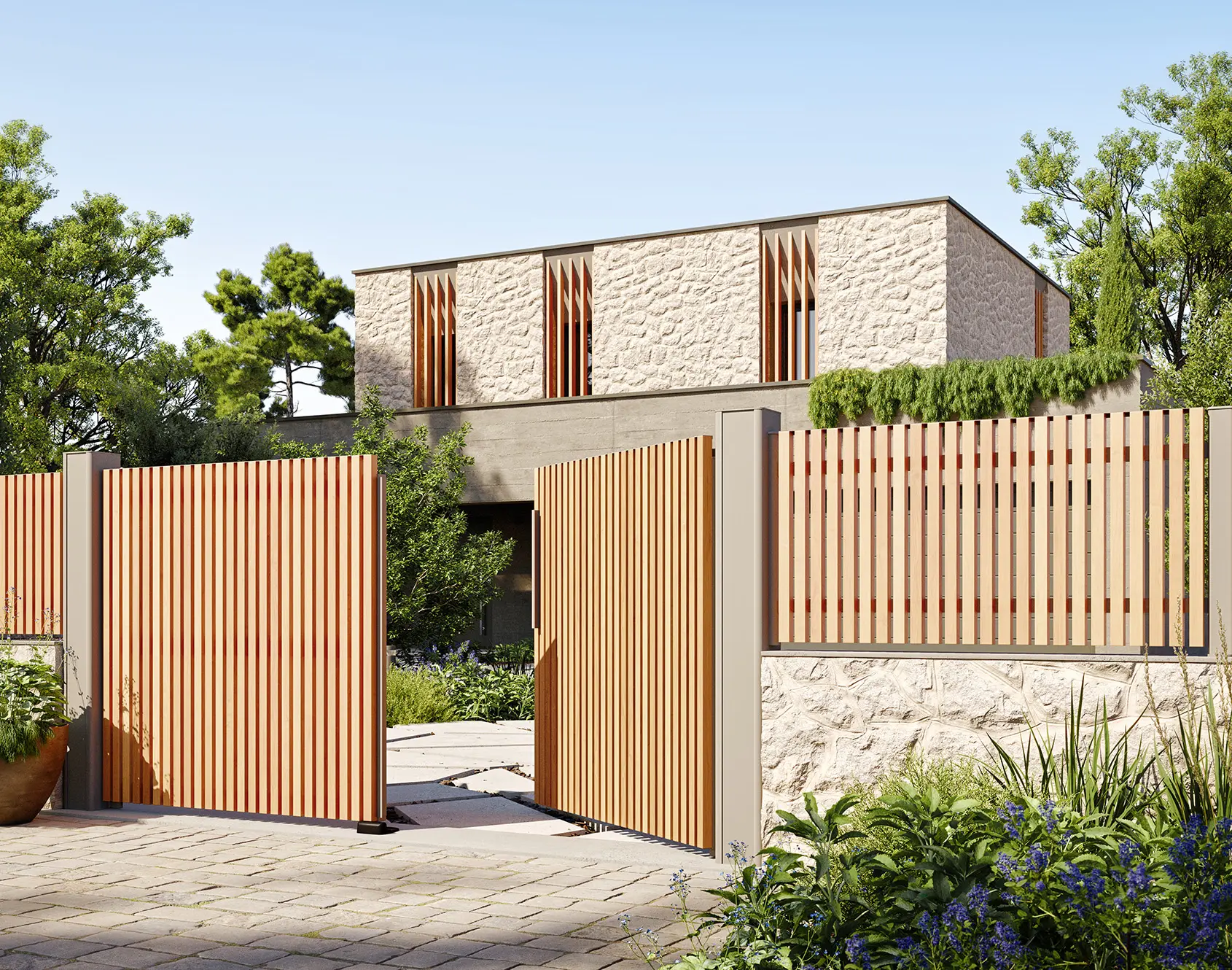 Portail battant aluminium Ganit - Kostum