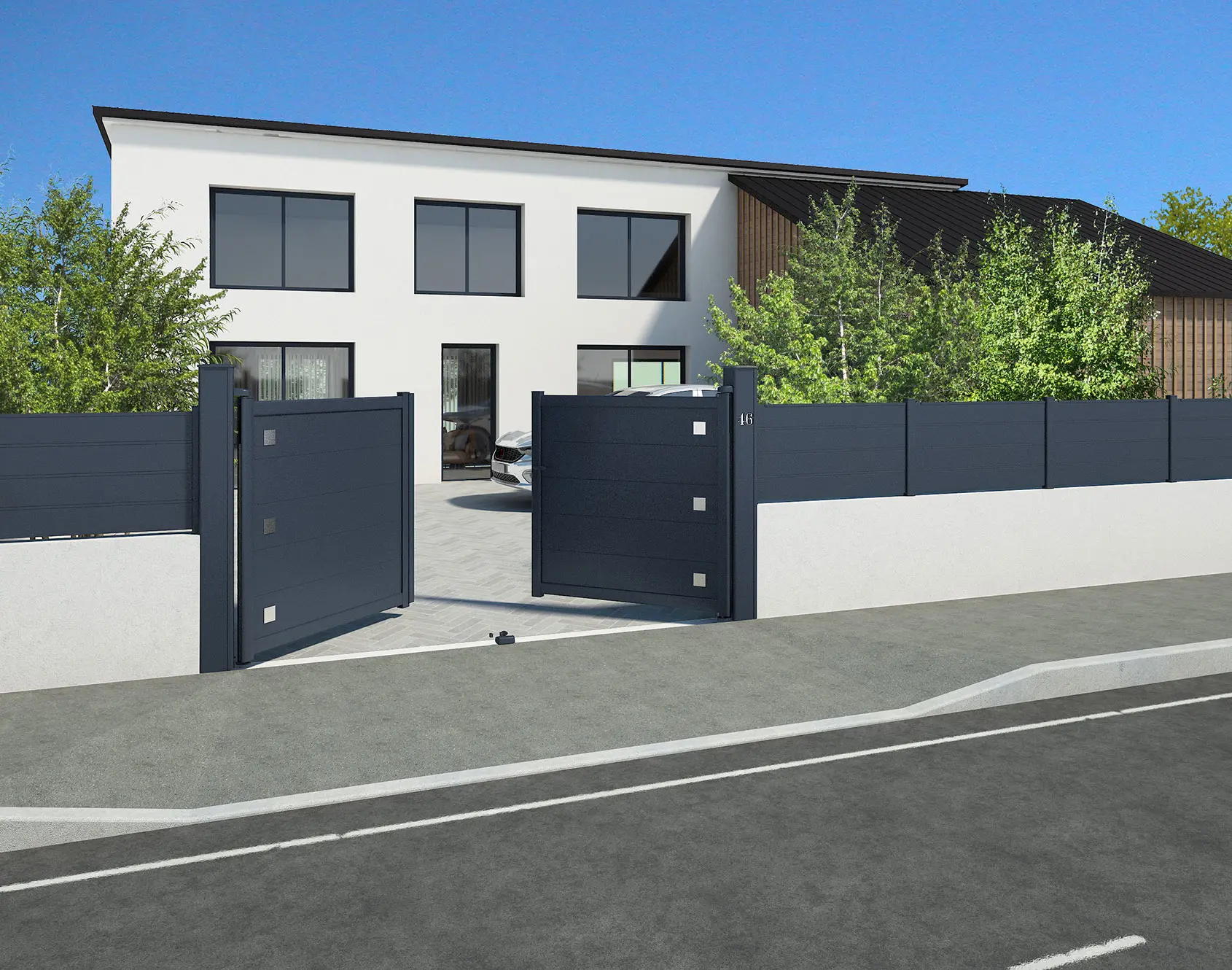Portail aluminium BATTANT Kub 300 par kostum