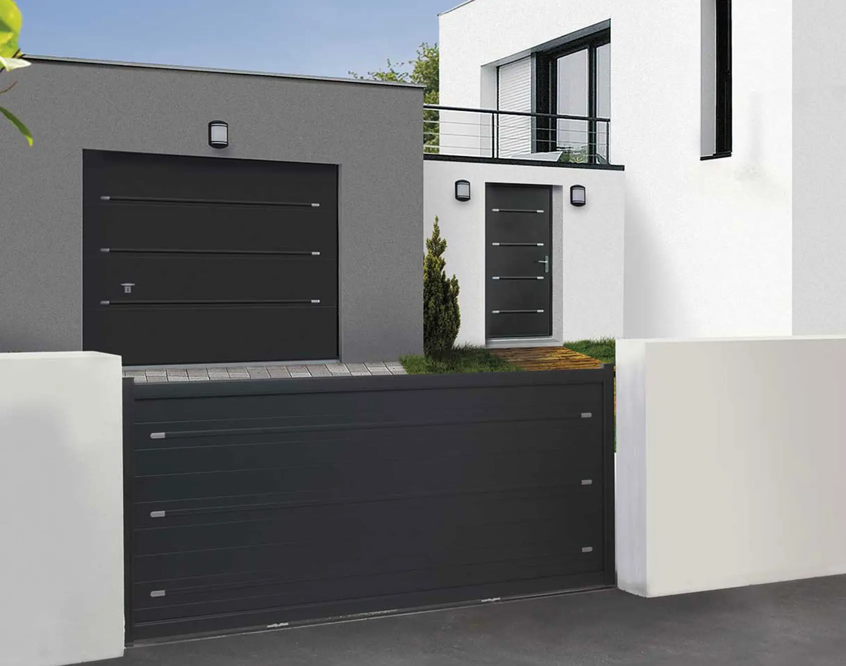 Portail aluminium coulissant Zen par kostum