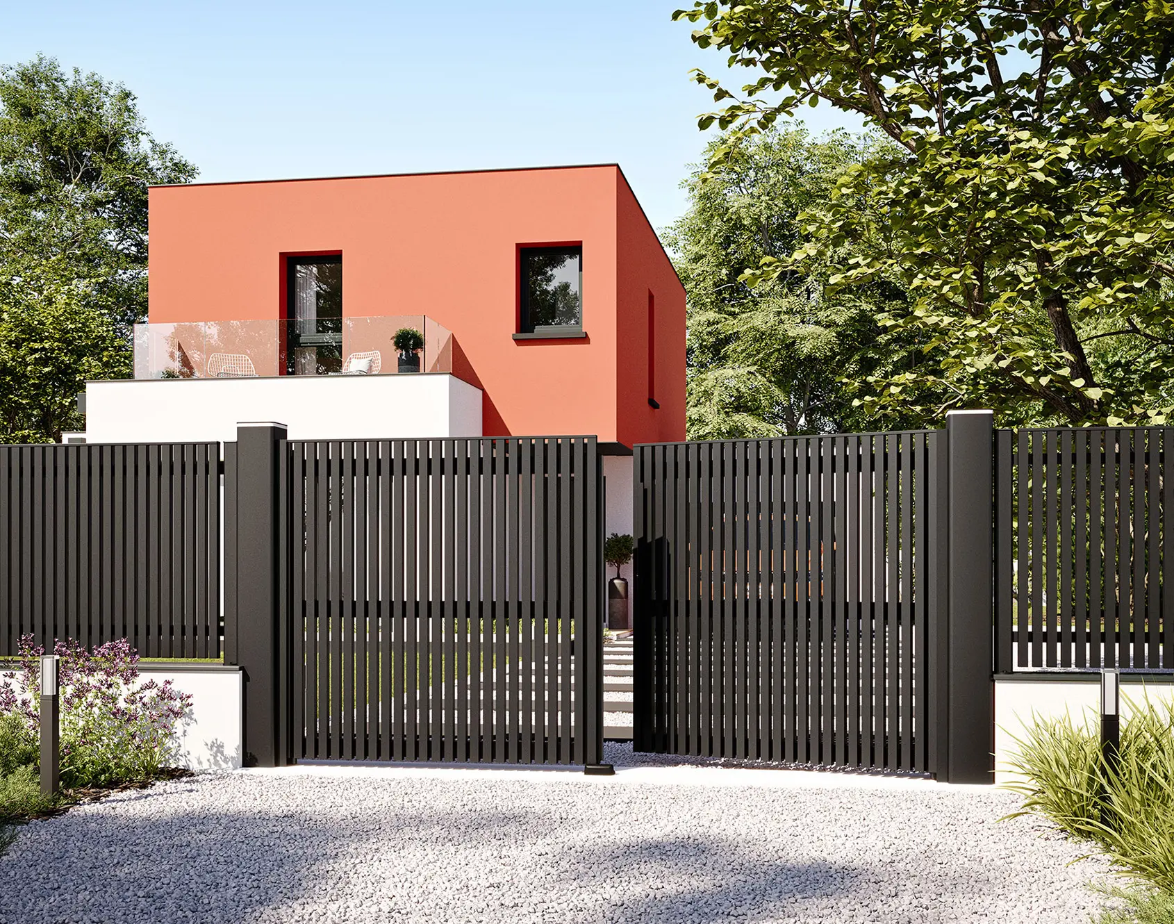 Portail battant aluminium Ganit - Kostum