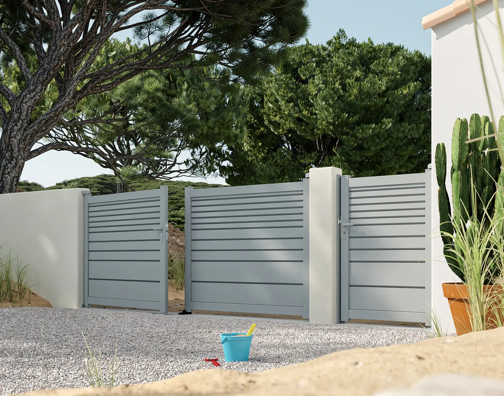 Portail battant aluminium Hed - Kostum