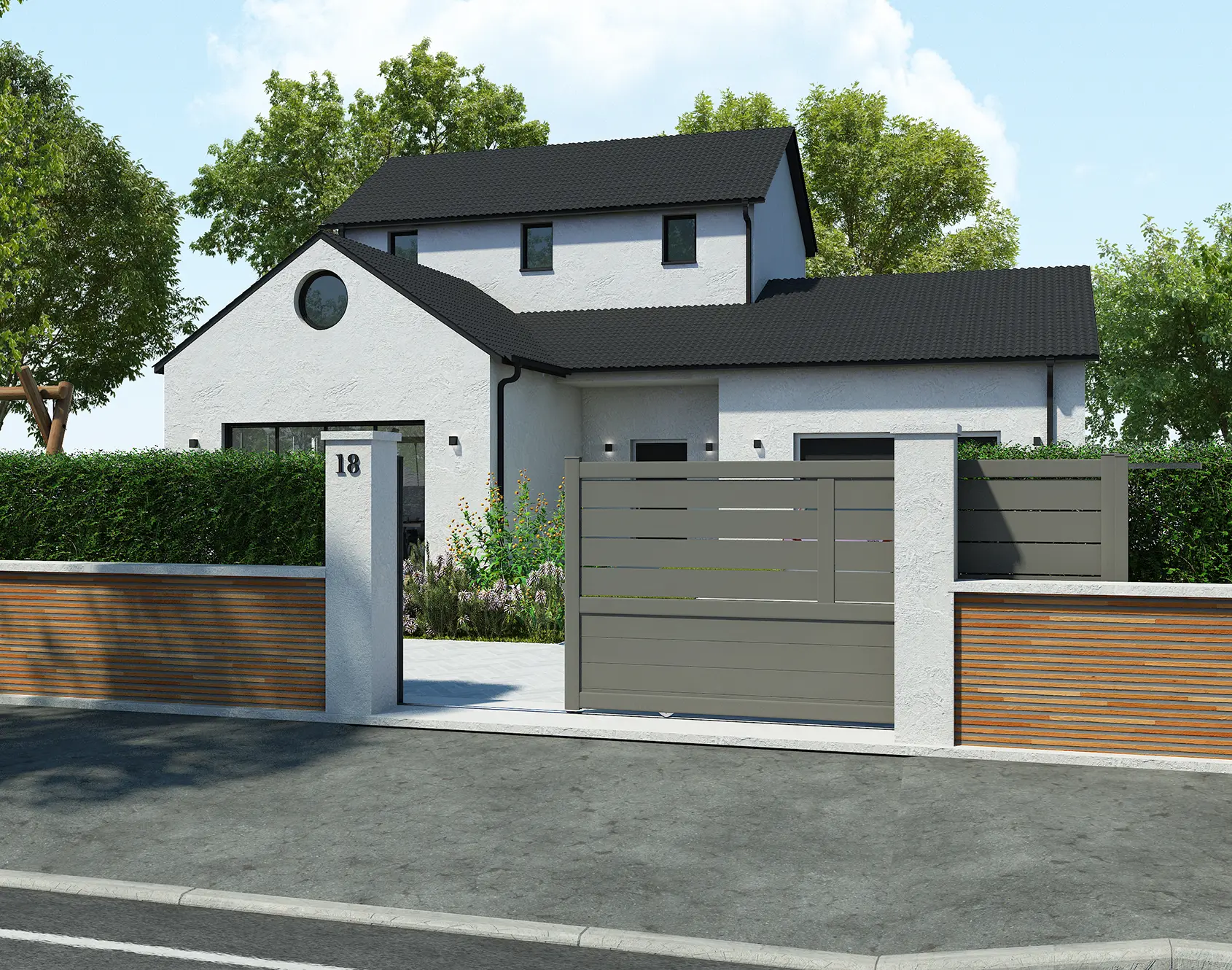 Portail coulissant aluminium Lomig