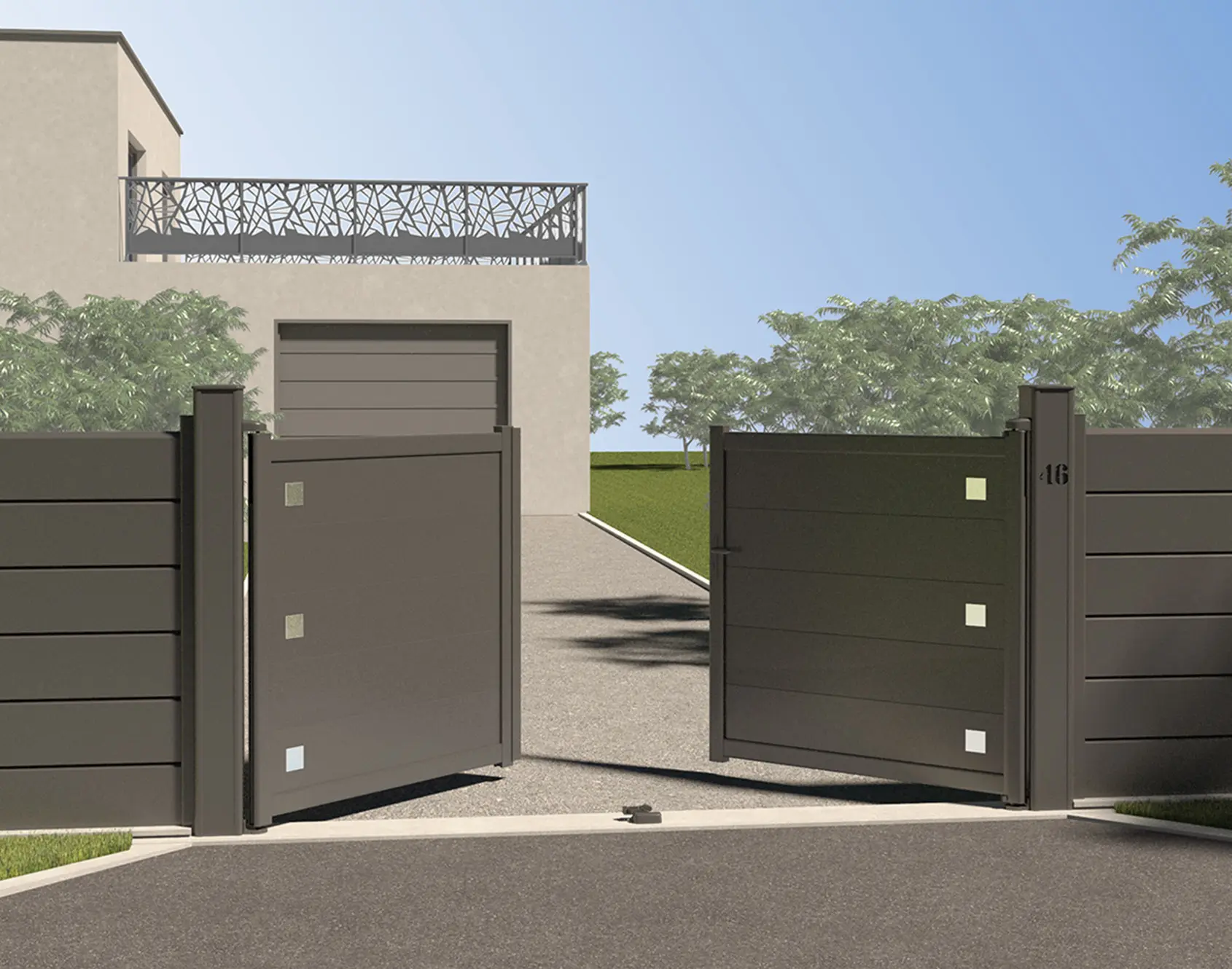 Portail aluminium BATTANT Kub 300 par kostum