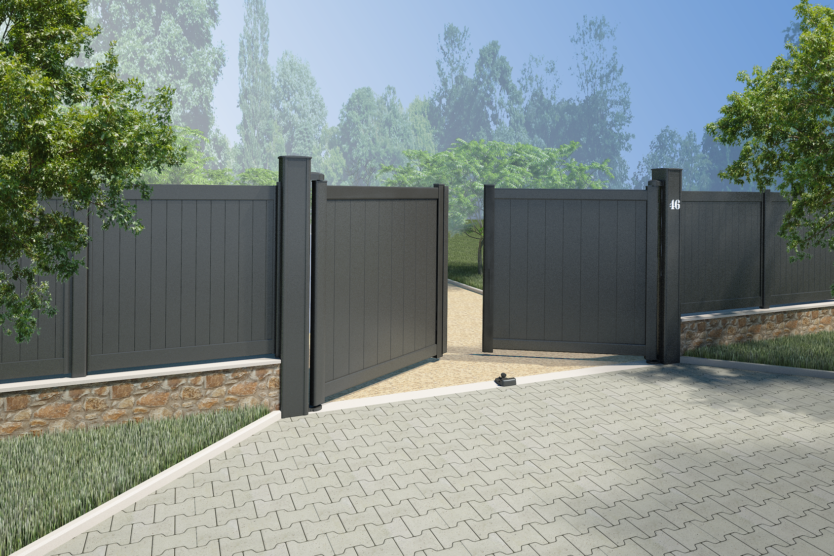 Portail battant aluminium Gallo - Kostum