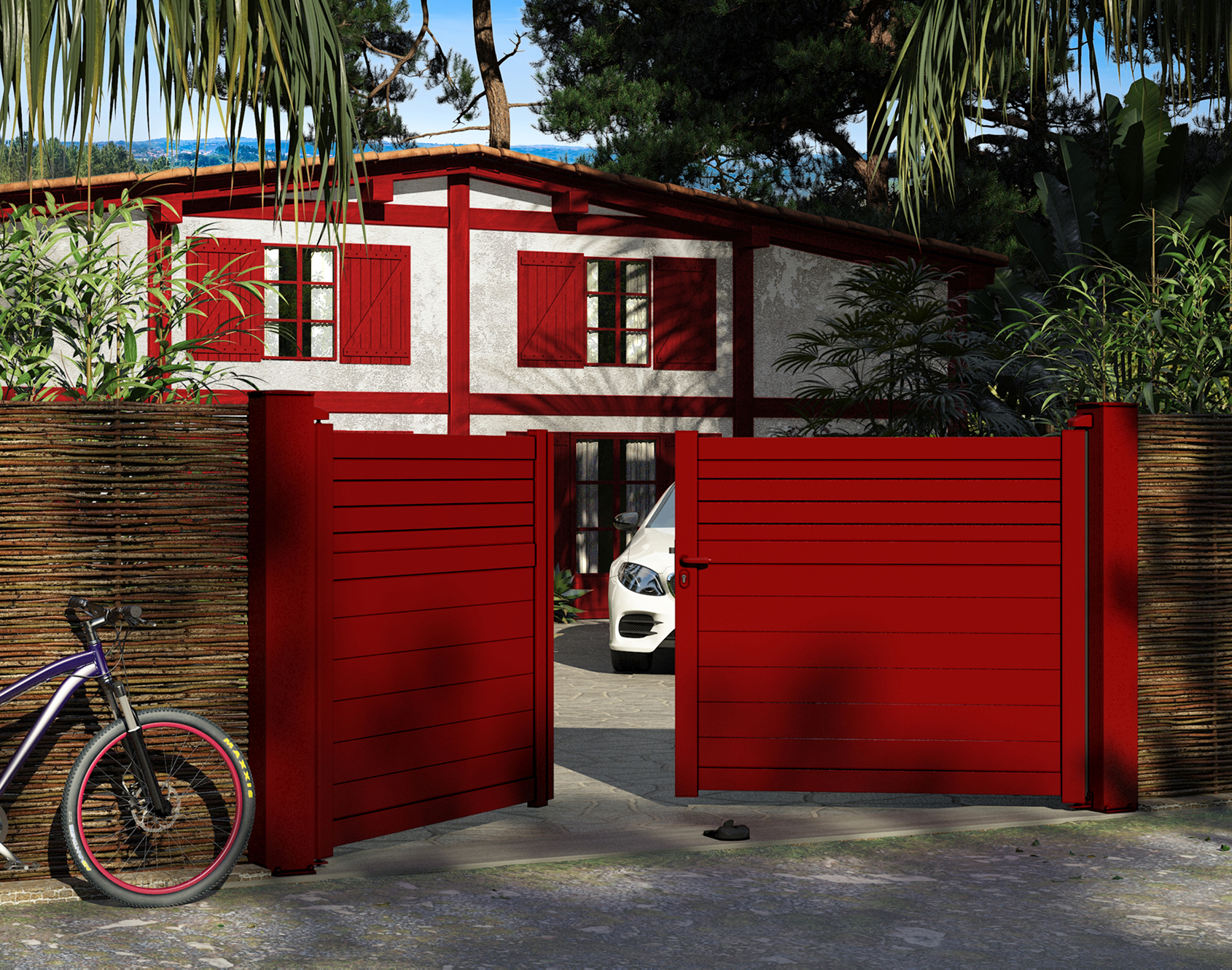 Portail battant aluminium Texto - Kostum