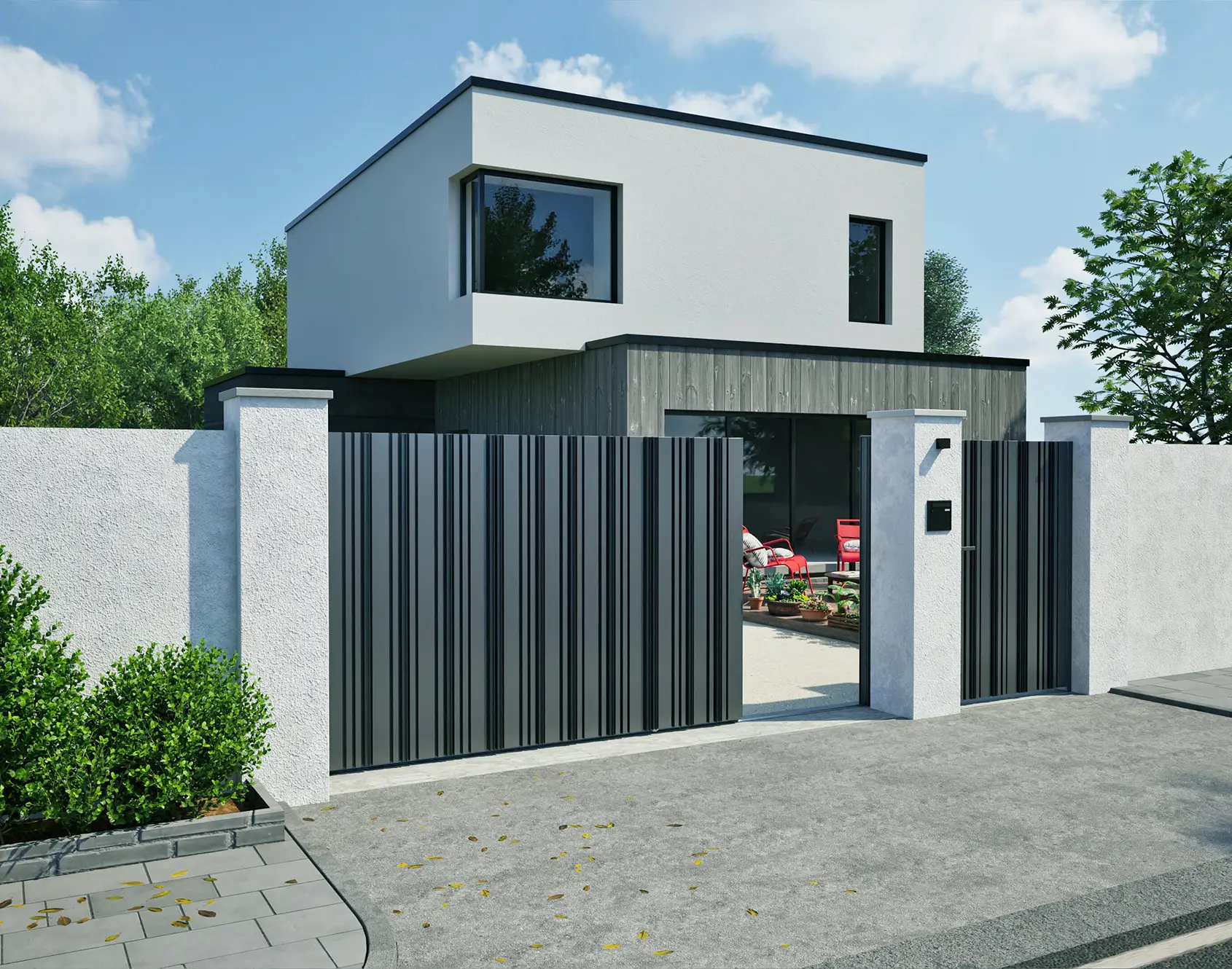 Portail coulissant aluminium Arenn - Kostum