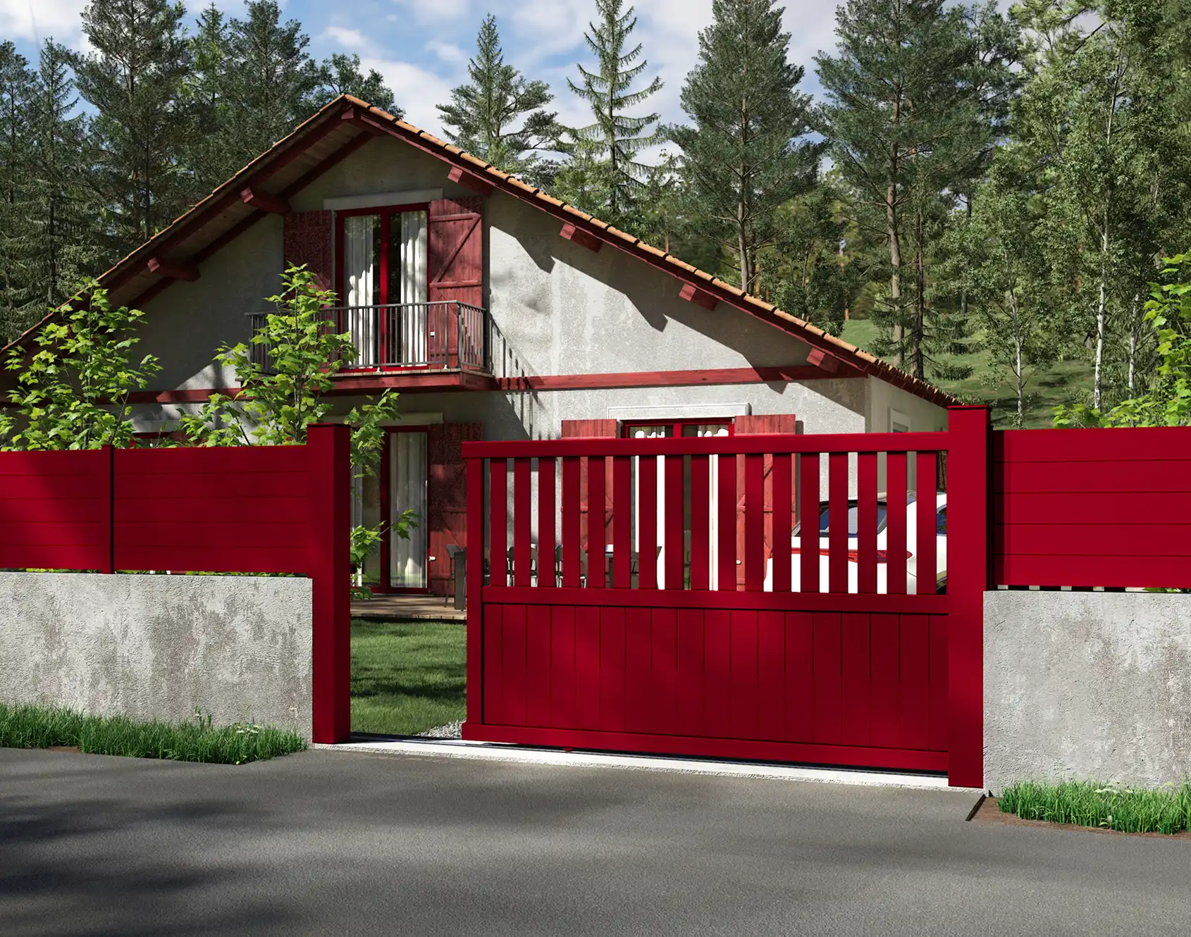 Portail coulissant aluminium Combo - Kostum