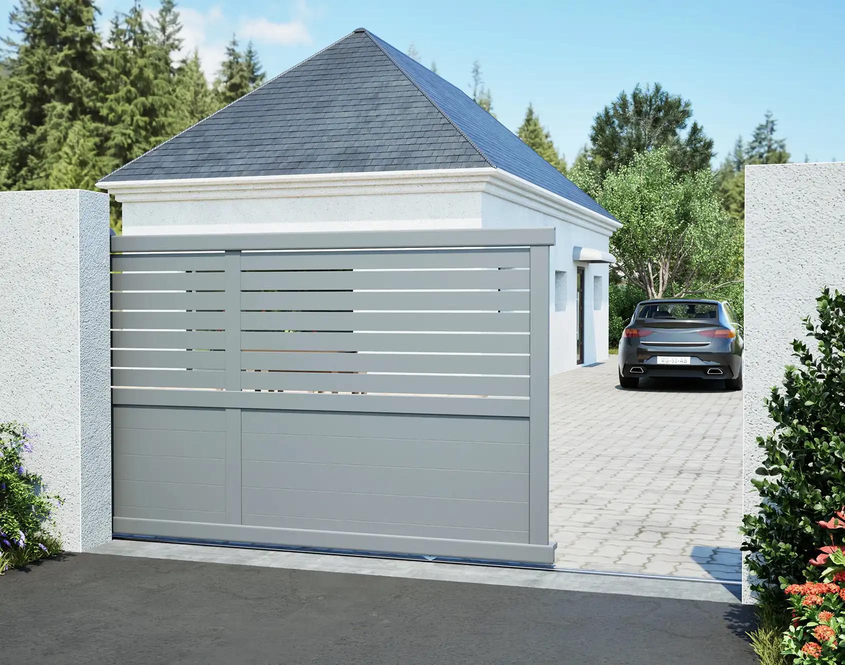 Portail coulissant aluminium Sango - Kostum