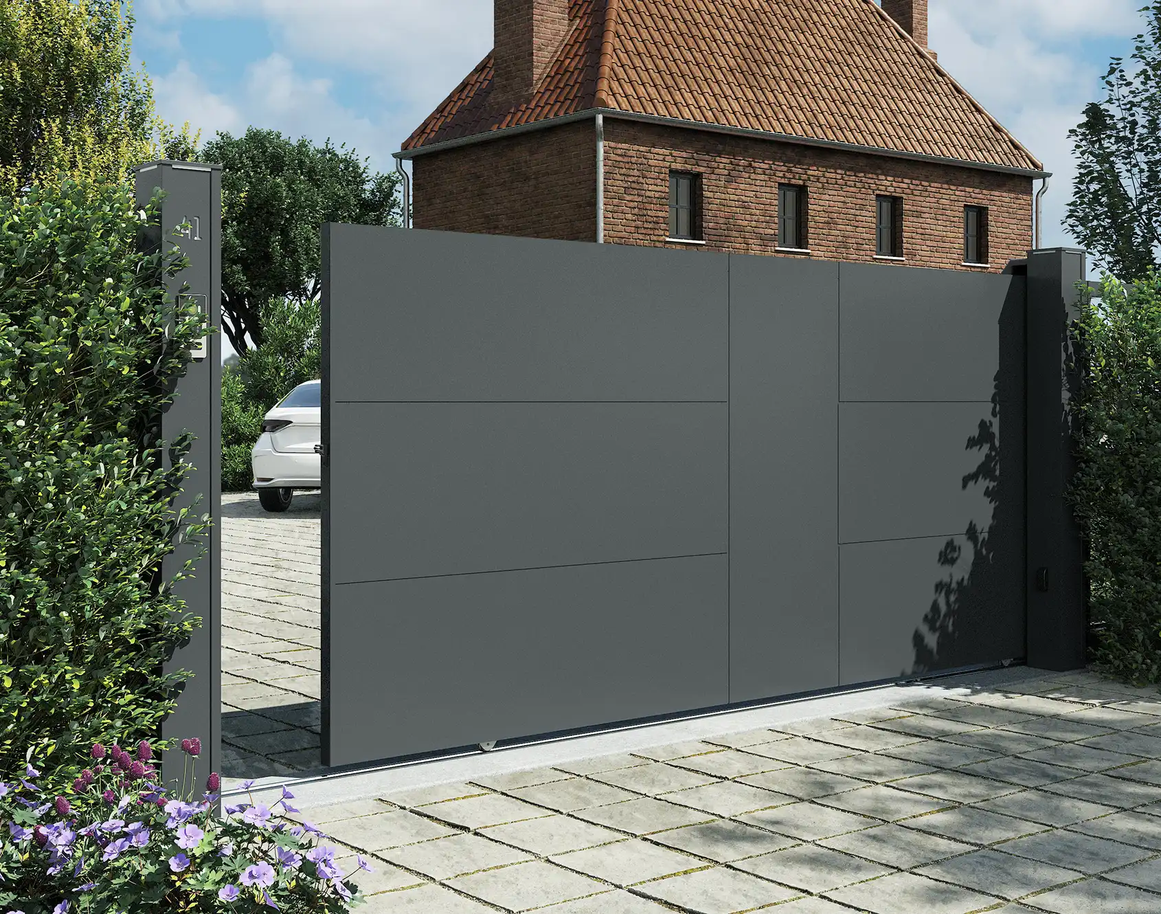 Portail battant aluminium Vali extérieur - Kostum