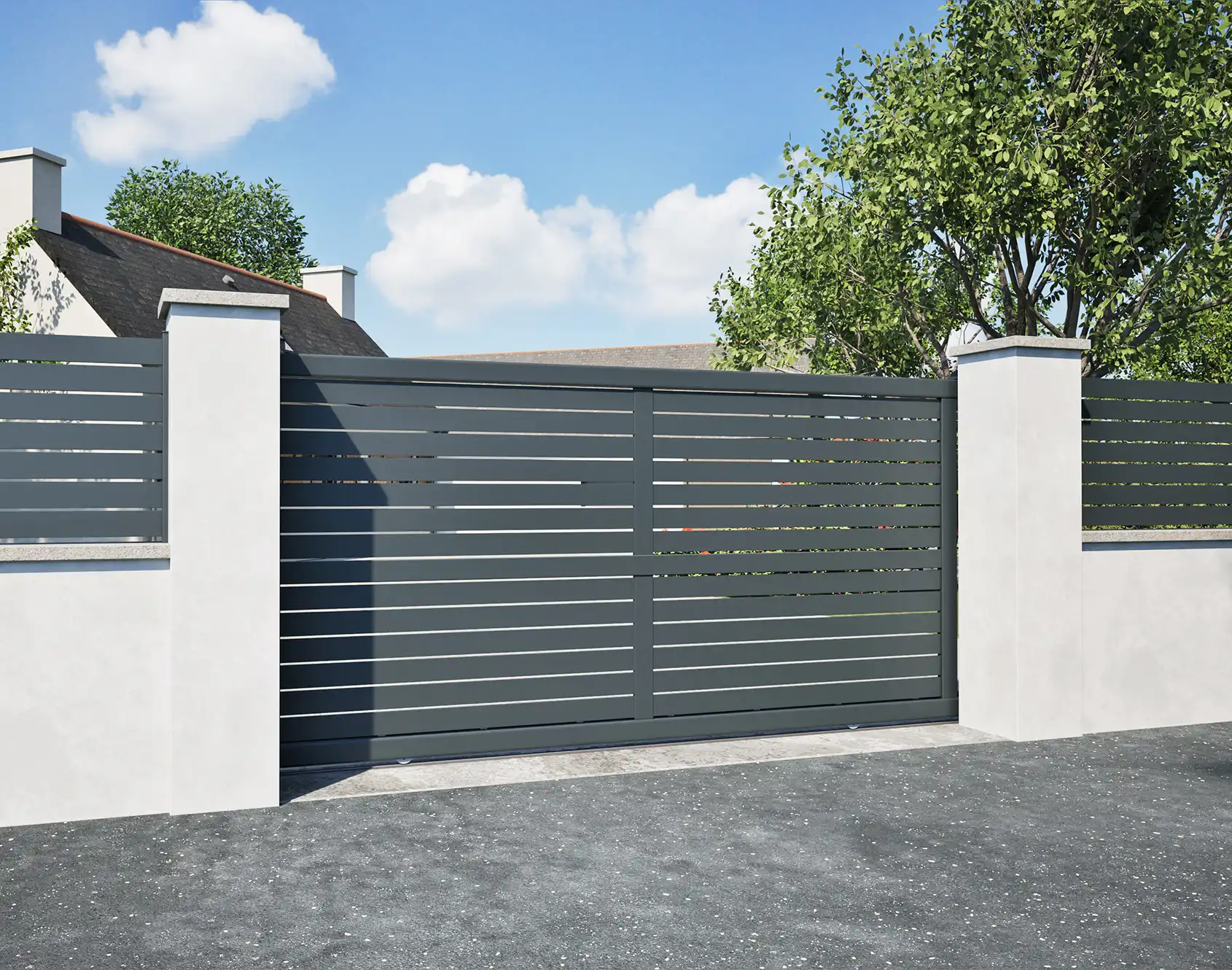 Portail coulissant aluminium Yucko - Kostum