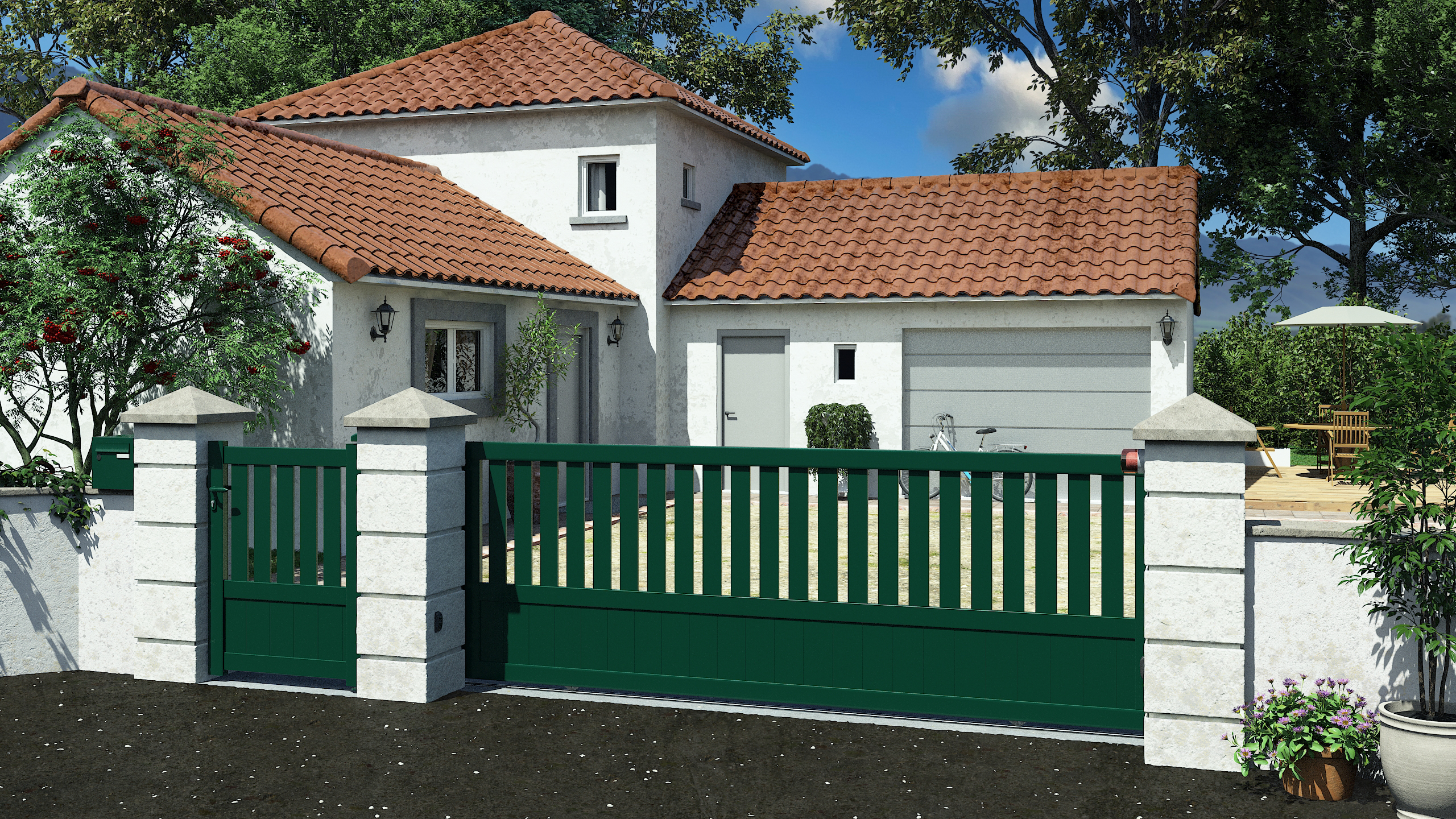 Portail coulissant aluminium Turbo - Kostum