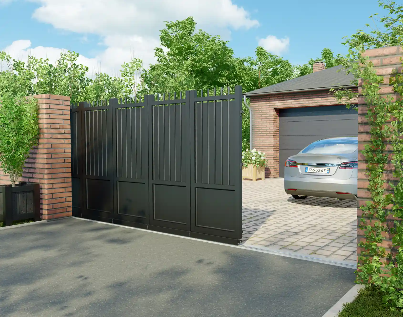 Portail sectionnel Pont-Aven aluminium - Kostum