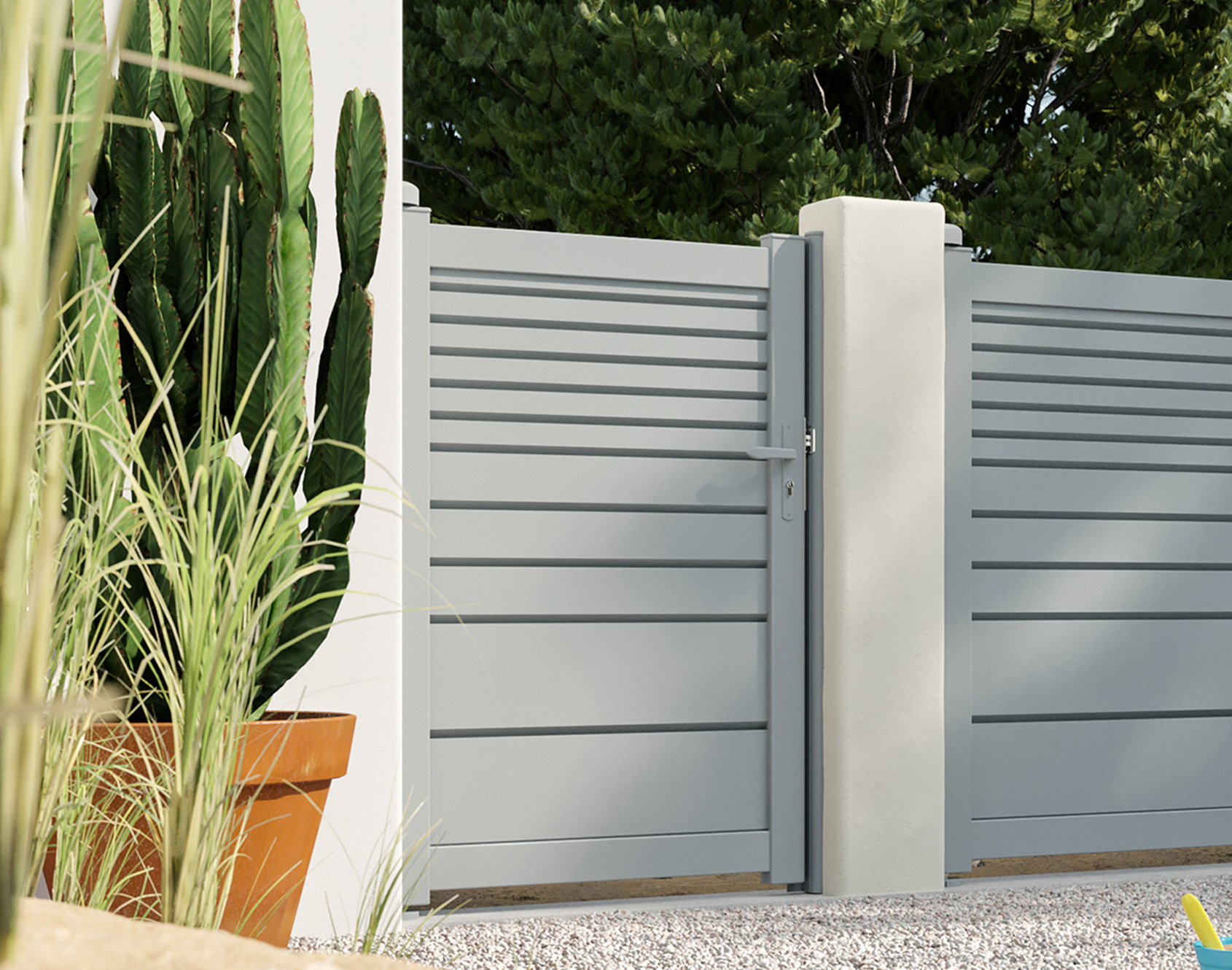 Portillon aluminium contemporain Hed par Kostum