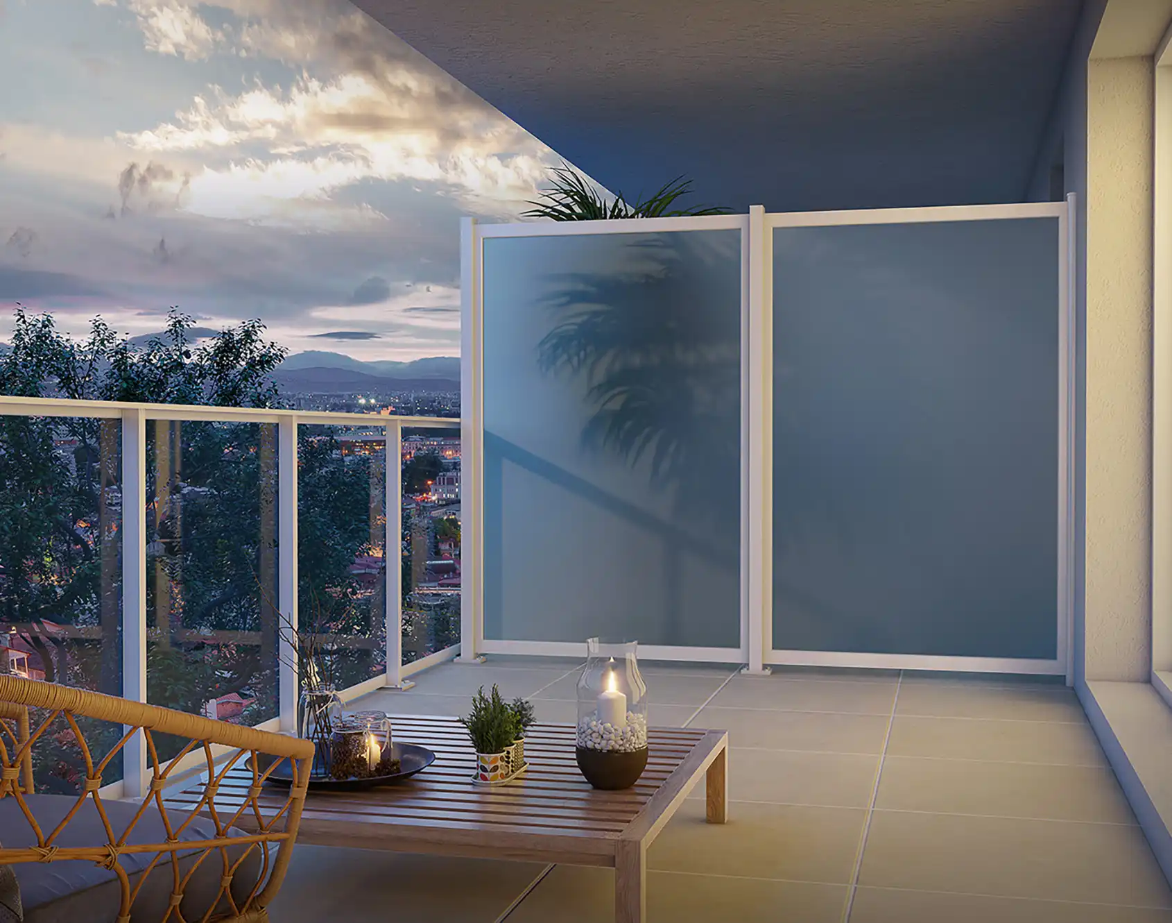 Séparatif de balcon vitré aluminium Bravig - Kostum